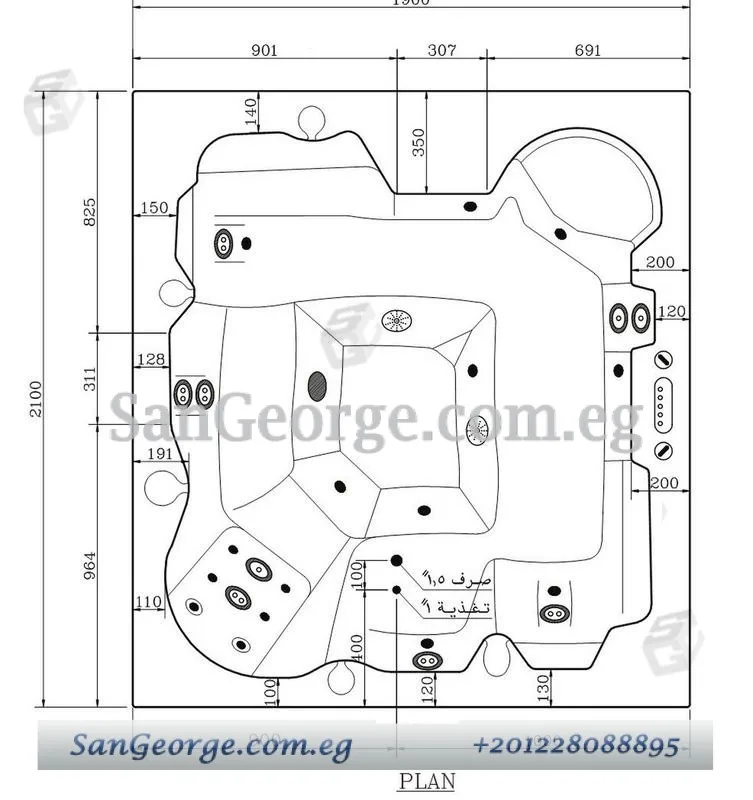 Spa سبا 213×190 بانيو من ايديال ستاندرد