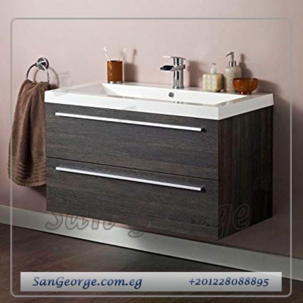 Wood vanity cabinet bathroom sink 80 cm