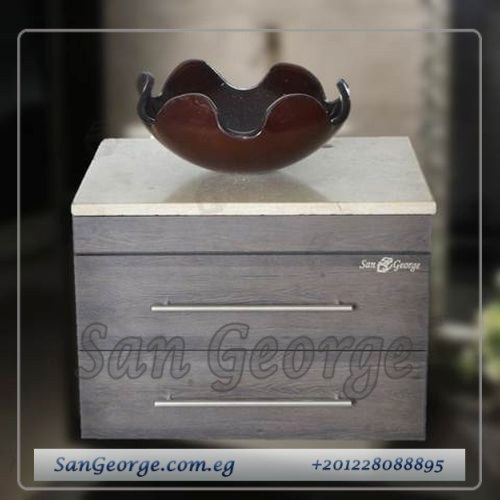 وحده حمام خشب معلق حوض زجاج 60 سم Br-Mar-Bg-069