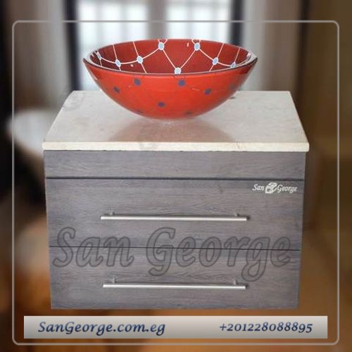 Glass Wood Vanity Br-Mar-Bg-072