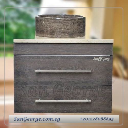 حوض حمام وحده خشب معلق 60 سم حوض زجاج Br-Mar-Bg-090حوض رخام