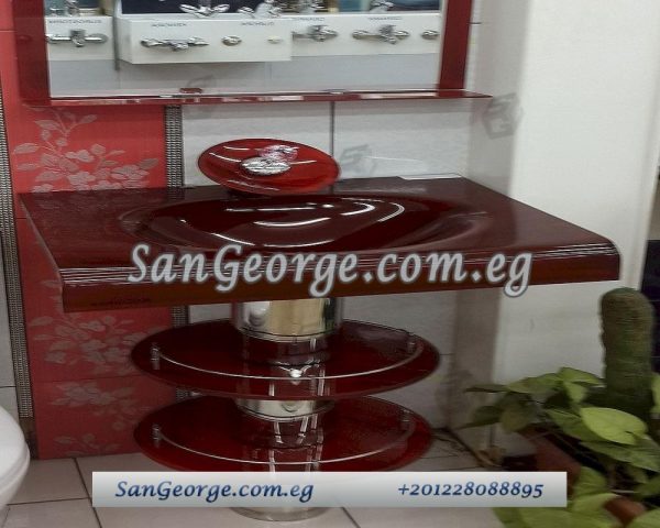 وحده حوض حمام 60 سم نبیتى زجاج San George Design مستورد مع ارفف و مرايا هديه