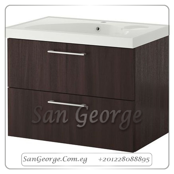 Wood vanity cabinet bathroom sink 80 cm