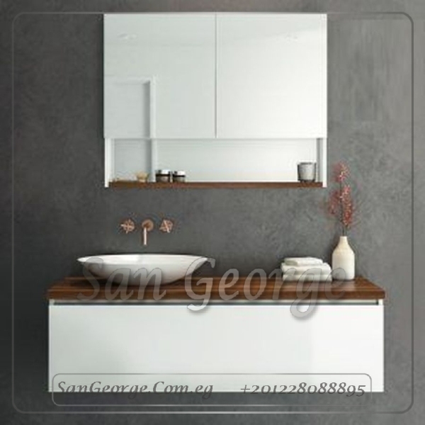 Wood vanity cabinet bathroom sink