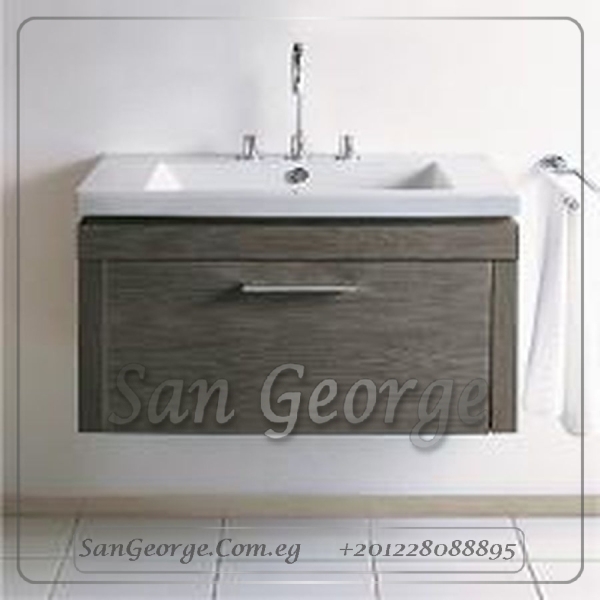 Wood vanity cabinet bathroom sink