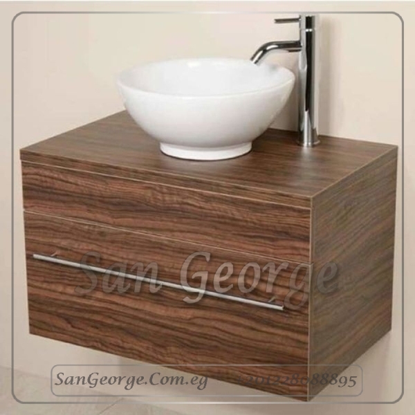 Wood vanity cabinet bathroom sink