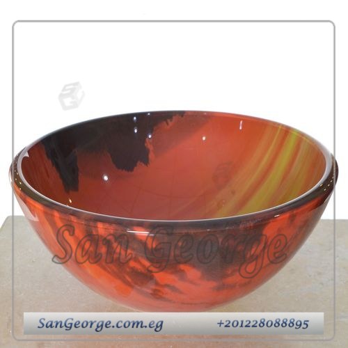 وحده حمام خشب معلق 60 سم حوض زجاج Br-Mar-Bg-018