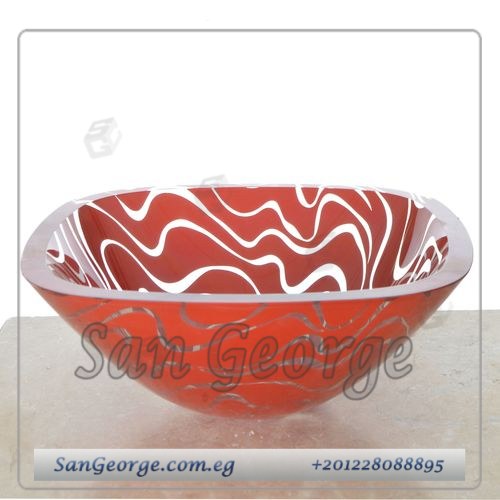 وحده حمام خشب معلق حوض زجاج 60 سم Br-Mar-Bg-034