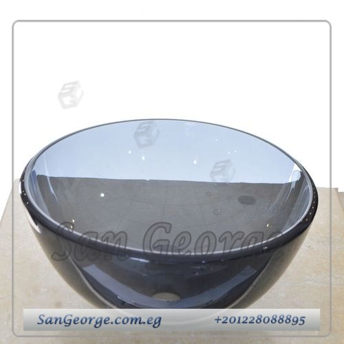 حوض حمام وحده خشب معلق 60 سم حوض زجاج Br-Mar-Bg-005