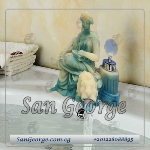 خلاط بورسلين ساخن بارد تحفه مودرن موديل Statue-mix-13-blue