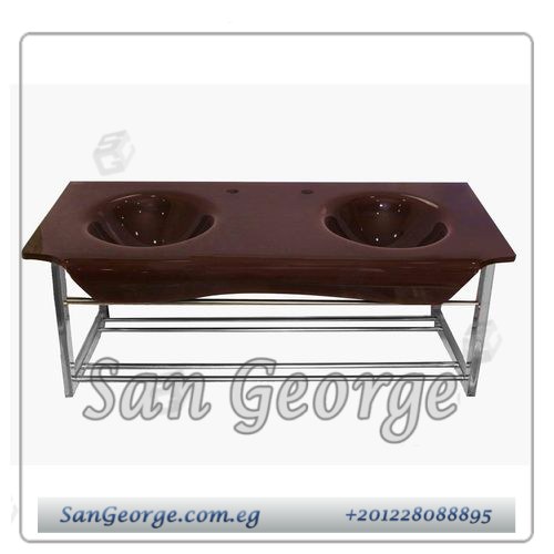 Glass Bathroom Vanity 3205 Dark Red 120 cm by San George Design