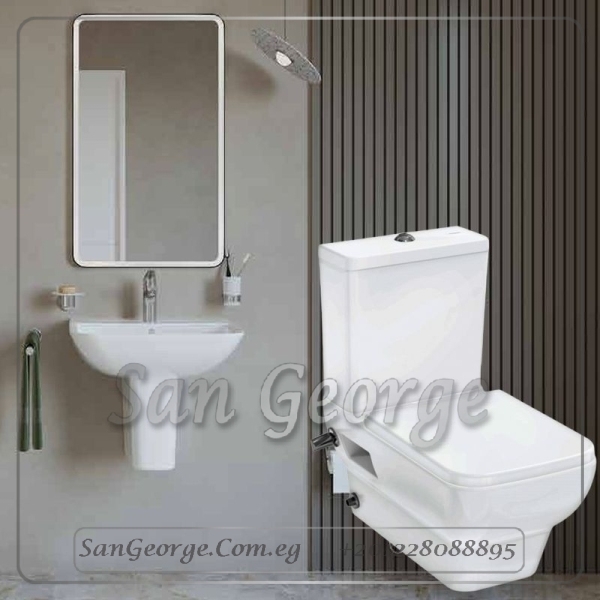Greek Tide Q جريك تايد طقم حمام كمبي معلق من هانز جروهي HansGrohe