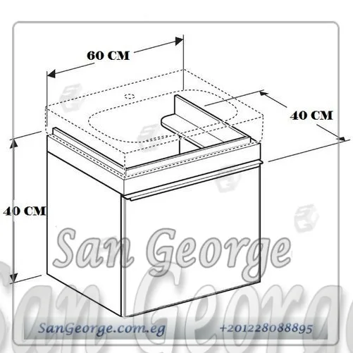 Wood vanity cabinet bathroom sink 80 cm