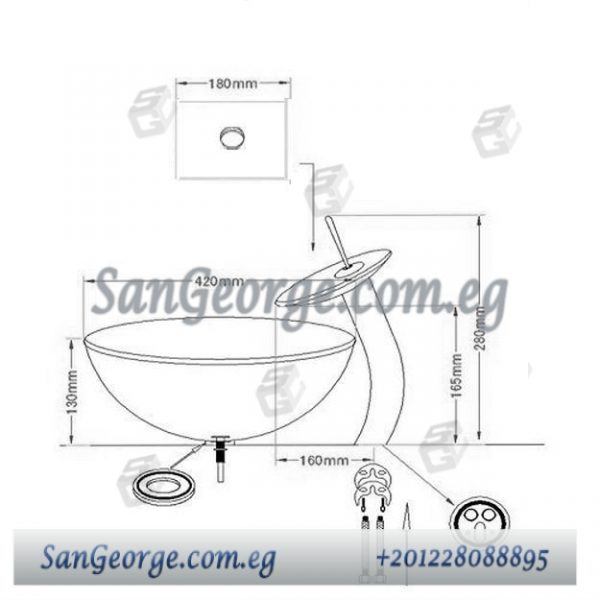 حوض حمام مودرن C-7011 من San George Design