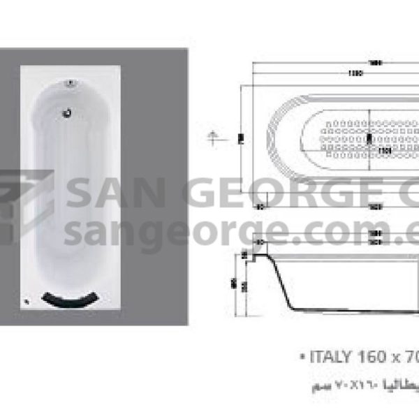 Italy ايطاليا 160×70 بانيو من الطيب