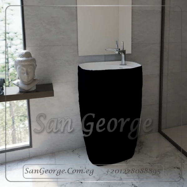 Gardner جاردنر حوض مستطيل سوليد سيرفيس من سانيبيور - اسود