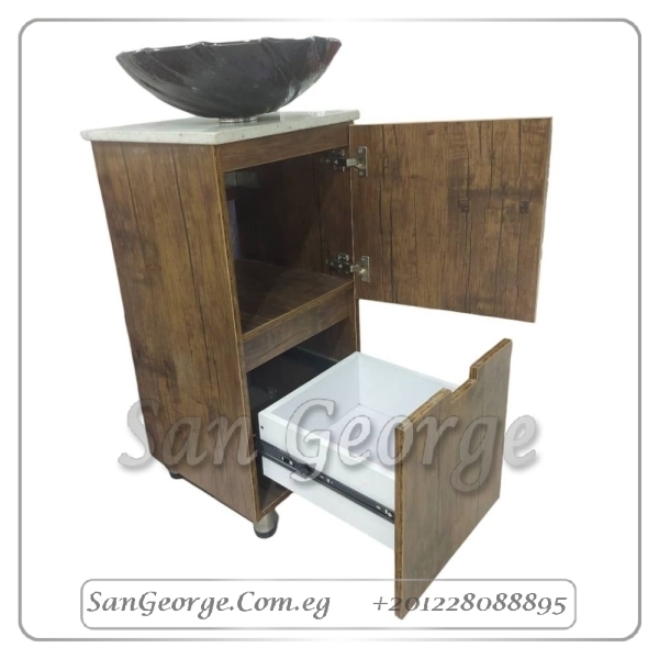 وحده حوض خشب مع رخام 40 × 40 على الارض من WU-83 San George Design