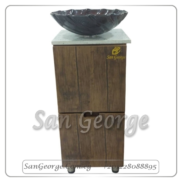 وحده حوض خشب مع رخام 40 × 40 على الارض من WU-83 San George Design