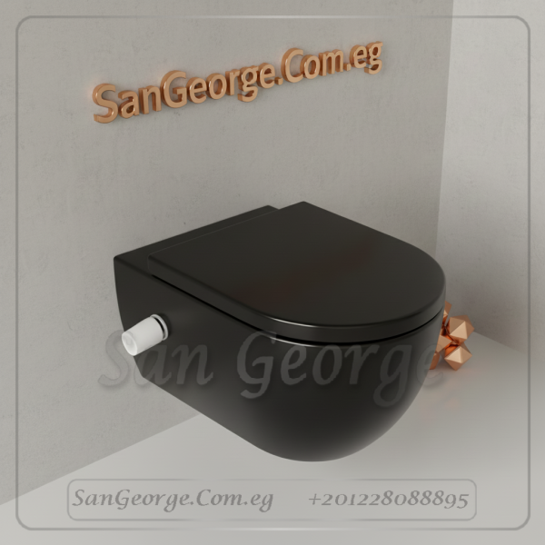 Vega فيجا مرحاض معلق اسود بالدش و السيديلى من ساني بيور Sanipure
