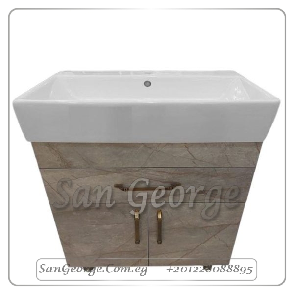 وحده خشب بيج مع حوض كليوباترا على الارض من WU-1 San George Design