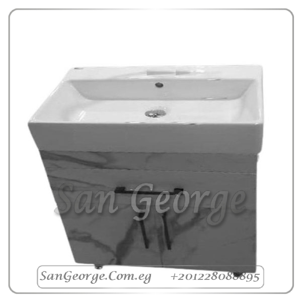 وحده خشب رمادي مع حوض كليوباترا على الارض من WU-2 San George Design