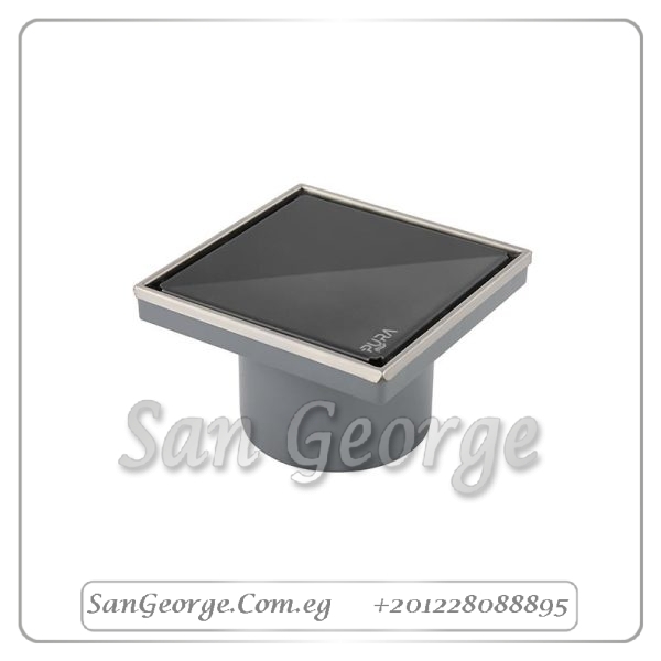 Pura Black glass FD-GB غطاء بيبة زجاج اسود فريم ستانلس فضي