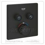 سمارت كنترول خلاط بانيو دفن جيروثيرم 2 مخرج مربع اسود Gr- 102166KF00 جروهي Grohe