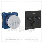 سمارت كنترول خلاط بانيو دفن ثيرم 3 مخرج بالجسم اسود مط Gr- 102167KF00+35600000 جروهي Grohe