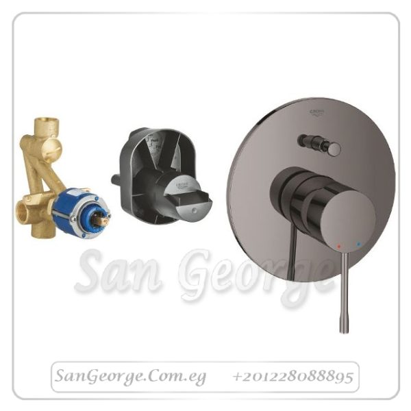 ايسانس خلاط بانيو دفن بالمحول بالجسم اسود لامع Gr- 19285 A01 +33963000 جروهي Grohe