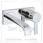 الور وش خلاط حوض ۲ فتحة دفن قنطره ۱۷سم كروم Gr- 19309000 جروهي Grohe