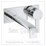 الور وش خلاط حوض ۲ فتحة دفن حائطي قنطره ۲۲سم كروم Gr- 19386000 جروهي Grohe