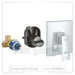 ايرو كيوب خلاط بانيو دفن بدون محول ويشمل جسم الدفن كروم Gr- 19898000+33964000 جروهي Grohe