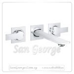 الور وش خلاط حوض ۳ فتحه تركيب حائطى كروم Gr- 20193002 جروهي Grohe
