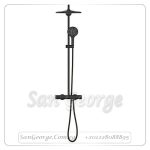 سمارت ثرموستات وحدة شاور بالعامود والطاسه دائرى 31 سم وسماعه 13 سم اسود Gr- 22119KF0 جروهي Grohe