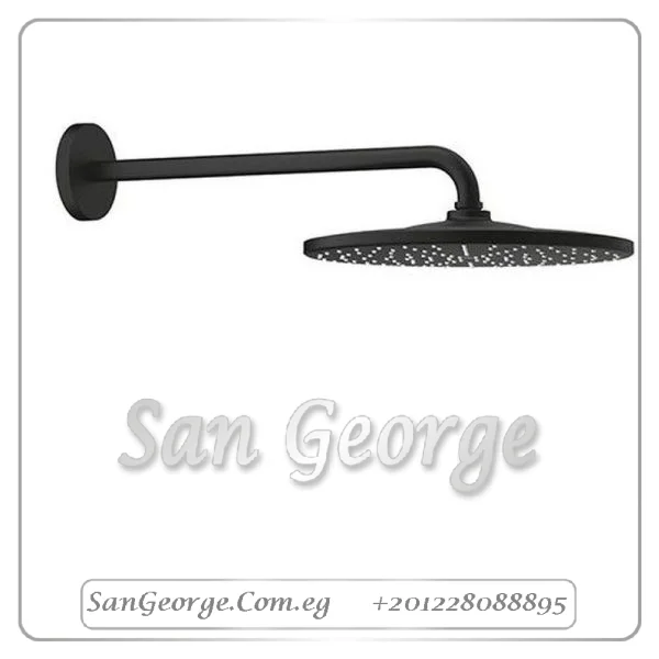 مونو طاسة شاور دائرى 31 سم بالماسوره افقى 44.2 سم اسود Gr- 22121KF0 جروهي Grohe