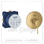 ايسانس خلاط بانيو دفن 2 حركة بالمحول والجسم ذهبي Gr- 24058GN1+35600000 جروهي Grohe