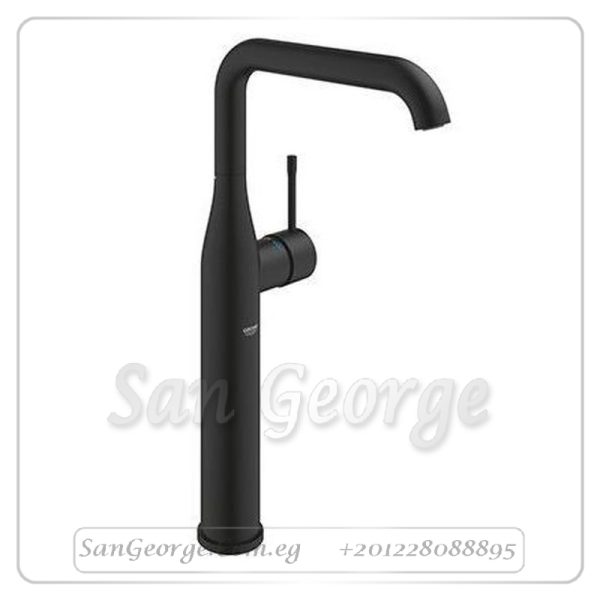 ايسانس خلاط حوض 1 فتحه مرتفع مقبض من الجانب بدون طابق اسود Gr- 24170KF1 جروهي Grohe
