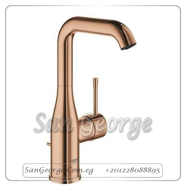 نيو ايسانس خلاط حوض 1 فتحه مرتفع مقبض من الجانب بالطابق روز جولد Gr- 24174DA1 جروهي Grohe
