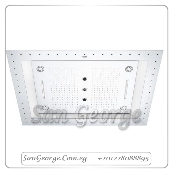 راين شاور طاسة دفن 101.6x76.2 سم مع اضاءه للتركيب فى السقف كروم Gr- 26373001 جروهي Grohe