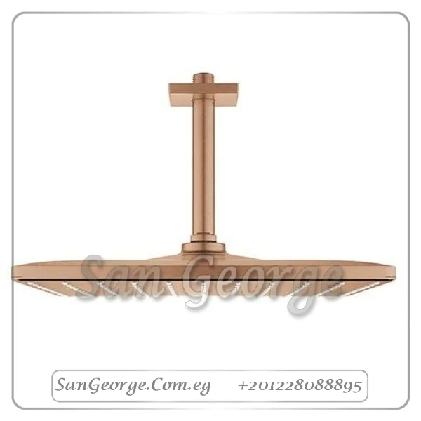مونو طاسة 31 سم مربعة بماسورة راسى روز جولد مط Gr- 26566 DL0 جروهي Grohe