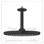 تمبستا طاسة شاور دائريه ماسورة راسى 14.2 سم 25 سم اسود Gr- 266692430 جروهي Grohe