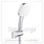 تمبستا سماعة شاور 11 سم 11سم 3سرعه يد متحركة خرطوم 175سم كروم x ابيض Gr- 27584003 جروهي Grohe