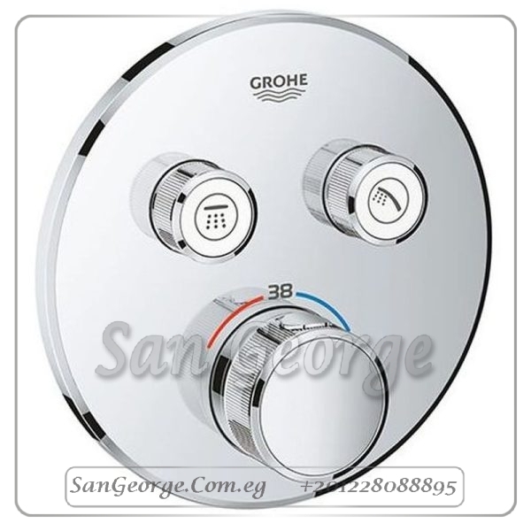 ثيرم سمارت كنترول وش خلاط بانيو دفن بدون جسم ۲ مخرج دائرى كروم Gr- 29119000 جروهي Grohe