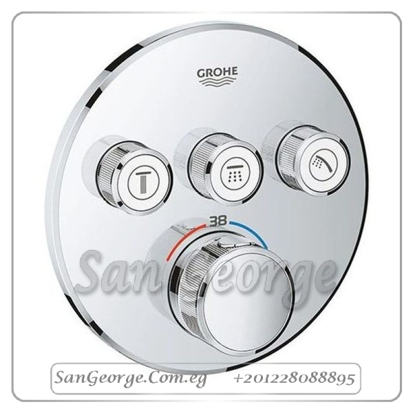 ثيرم سمارت كنترول وش خلاط بانيو دفن بدون جسم ۳ مخرج كروم Gr- 29121000 جروهي Grohe