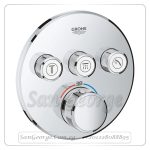 سمارت كنترول خلاط بانيو دفن سيرم 3 مخرج بالجسم دائرى كروم Gr- 29121000+35600000 جروهي Grohe