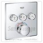 ثيرم سمارت كنترول وش خلاط بانيو دفن بدون جسم ۳ مخرج مربع كروم Gr- 29126000 جروهي Grohe
