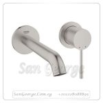 ايسانس خلاط حوض دفن 2فتحه تركيب حائطى قنطره 183مم بدون جسم الدفن فضي Gr- 29192 DC1 جروهي Grohe