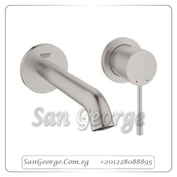 ايسانس خلاط حوض دفن 2فتحه تركيب حائطى قنطره 183مم بدون جسم الدفن فضي Gr- 29192 DC1 جروهي Grohe
