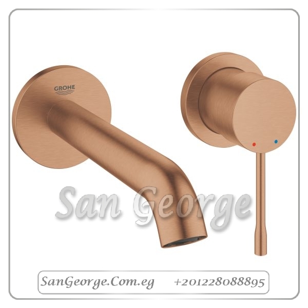 ايسانس خلاط حوض دفن 2فتحه تركيب حائطى قنطره 183مم روز جولد مط Gr- 29192DL1 جروهي Grohe