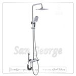 Digital Display Keyboard Rainfall Shower Silver Faucet Tub Spout Mixer Set Handspray